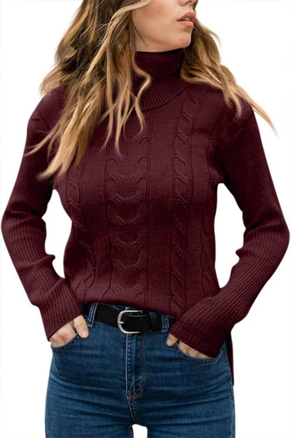 Stylish Knitted Women's Turtleneck - Denise-Apricot-S-Nora Luxe