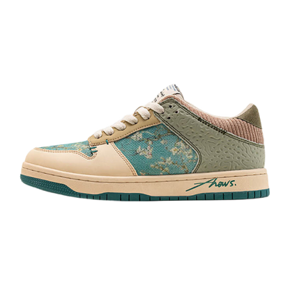 Stylish ladies' and men's art sneakers with almond blossom print – Arta-3-Nora Luxe