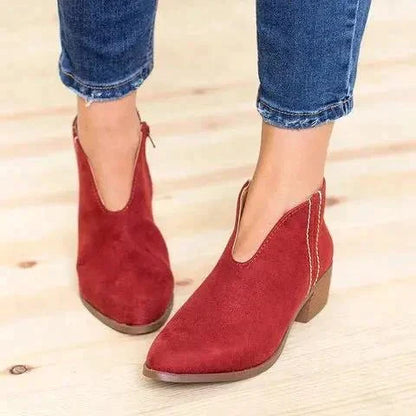 Stylish Ladies Ankle Boots - Eveline-Red-4.0-Nora Luxe