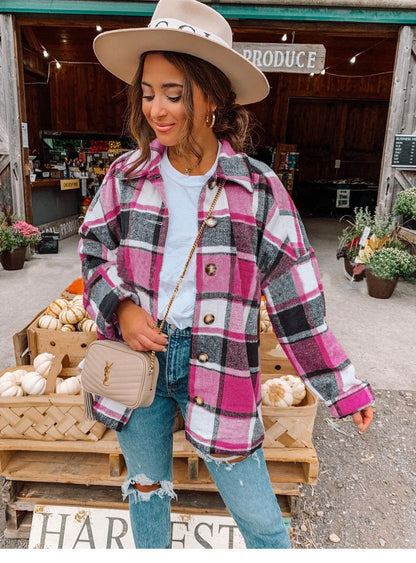 Stylish Ladies' Autumn Cardigan - Sophie-Fuchsia Accent-S-Nora Luxe