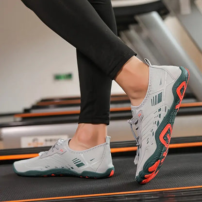 Stylish Ladies Barefoot Sneakers - BreezeStep-Gray-3.0-Nora Luxe