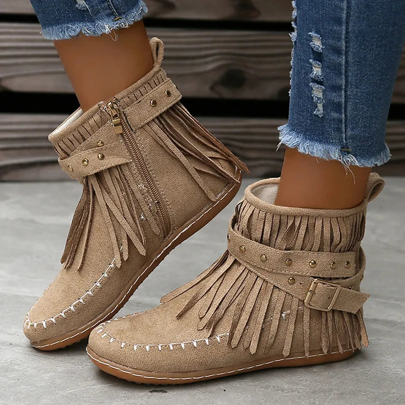 Stylish Ladies Winter Shoes - Sienna-Beige-3.5-Nora Luxe
