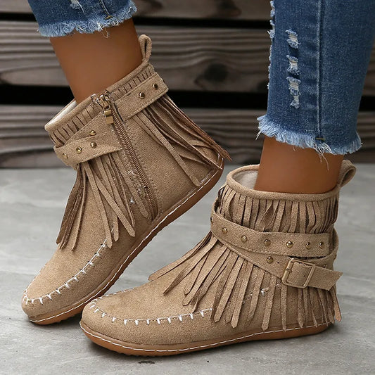 Stylish Ladies Winter Shoes - Sienna-Beige-3.5-Nora Luxe