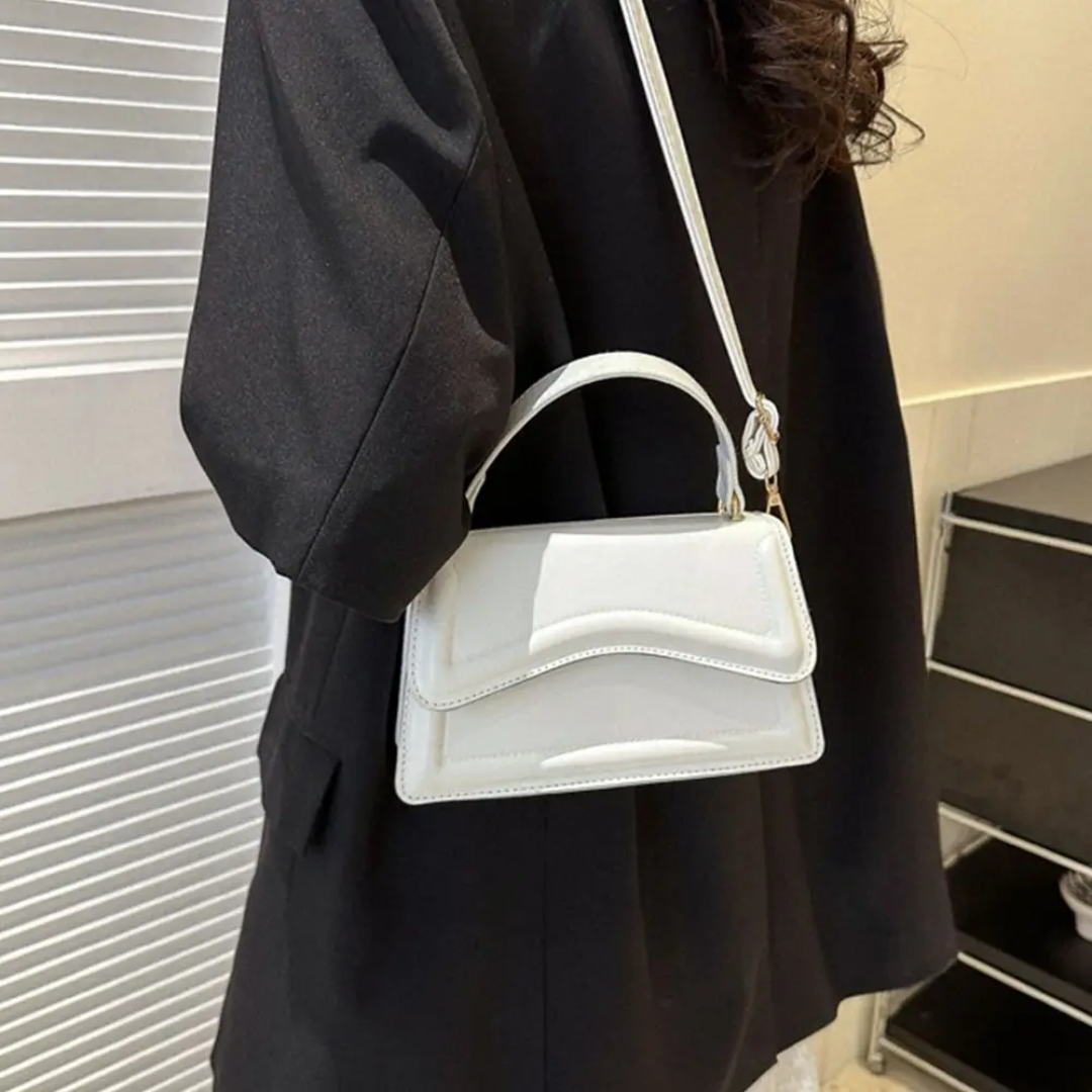 Stylish Leather Ladies Shoulder Bags - LuxeClass-White-Nora Luxe
