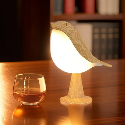 Stylish LED Bird Lamp with Touch Control and Aromatherapy - FeatherGlow-Gray-Nora Luxe
