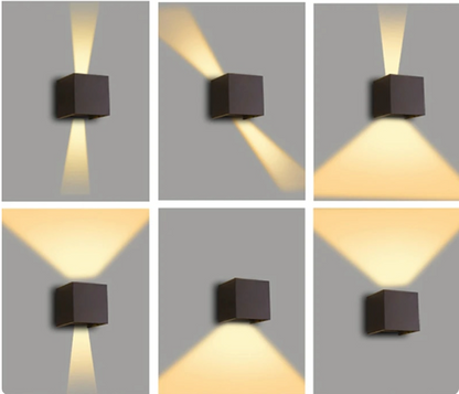 Stylish LED Cube Wall Lamp - LumiCube-Black-Nora Luxe