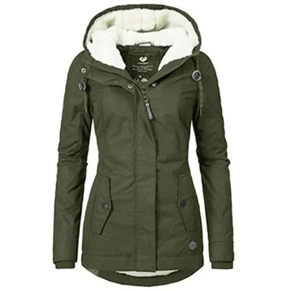 Stylish Long Women's Winter Coat - Lina-Green-S-Nora Luxe