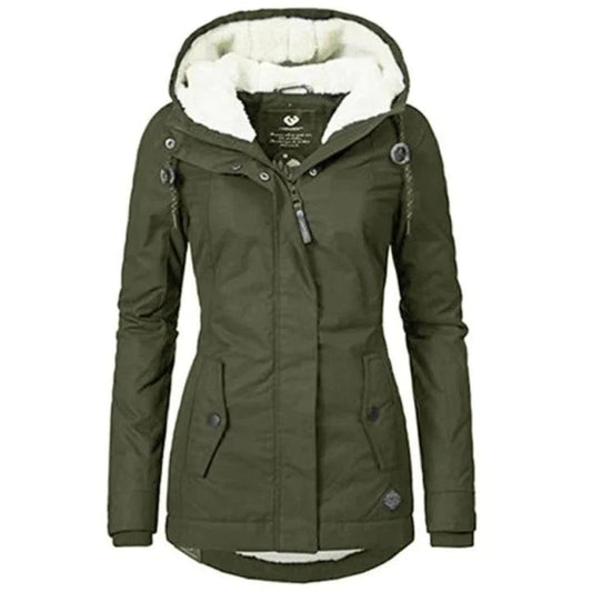Stylish Long Women's Winter Coat - Lina-Green-S-Nora Luxe