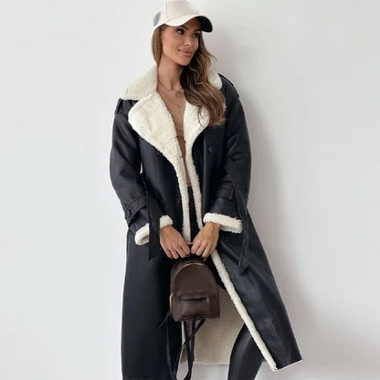 Stylish Long Women's Winter Coat - Seraphina-Black-S-Nora Luxe