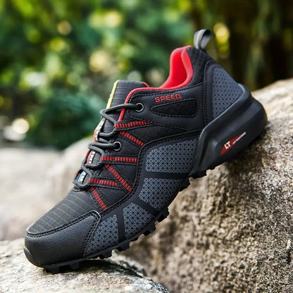 Stylish Men's Hiking Shoes - AlpineAce-Black-7.0-Nora Luxe