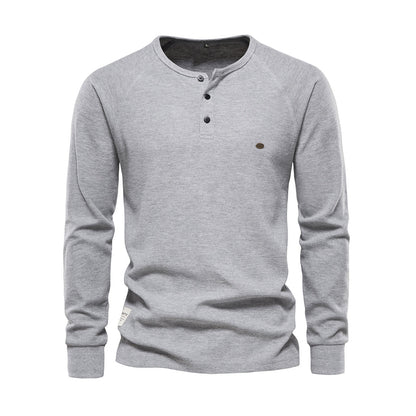 Stylish Men's Long Sleeve Shirt - Milo-Gray-S-Nora Luxe