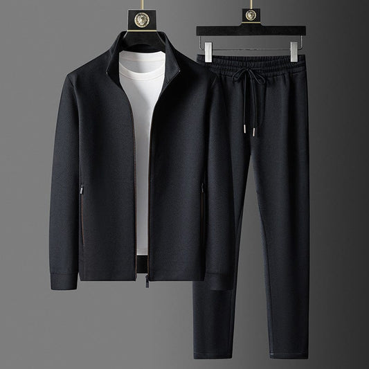 Stylish Men's Lounge Suit - Noah-Deep Black-L-Nora Luxe