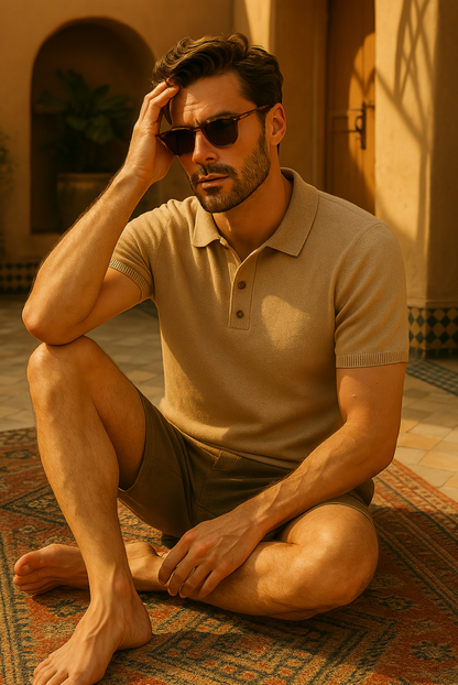 Stylish men's polo made from cashmere-merino wool – Caelan-S-Nora Luxe