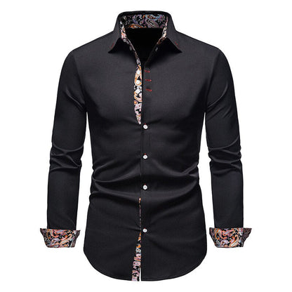 Stylish Men's Shirt - Arvid-Black-S-Nora Luxe