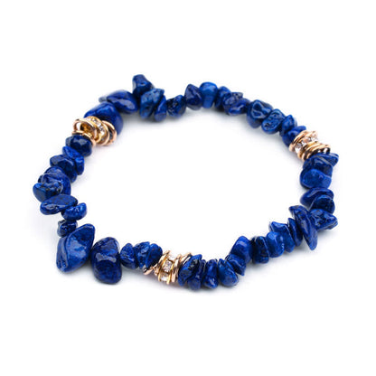 Stylish Natural Stone Crystal Beads Bracelet - Celine-Lapis Lazuli-Nora Luxe