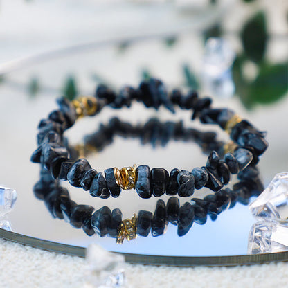 Stylish Natural Stone Crystal Beads Bracelet - Celine-White Turquoise-Nora Luxe