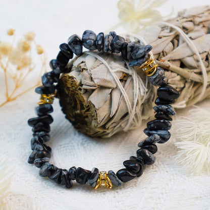 Stylish Natural Stone Crystal Beads Bracelet - Celine-White Turquoise-Nora Luxe