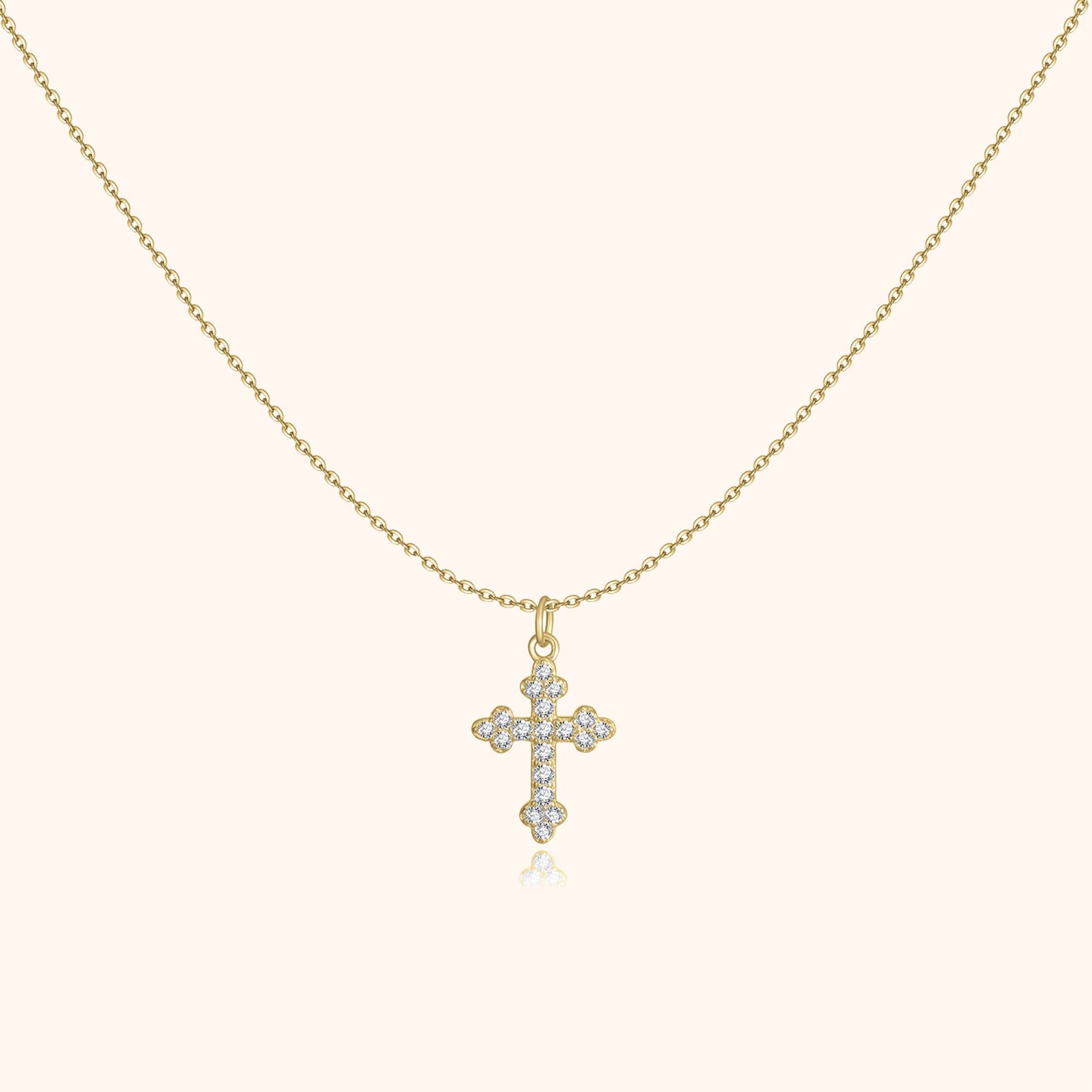 Stylish Necklace with Cross - Clémence-Gold-Nora Luxe