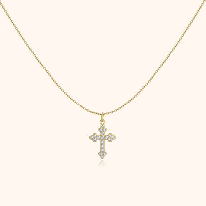 Stylish Necklace with Cross - Clémence-Gold-Nora Luxe