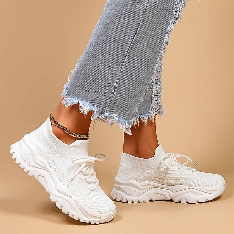 Stylish Orthopaedic Women's Sneakers - Elena-White-3.0-Nora Luxe