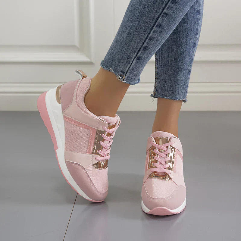 Stylish Orthopaedic Women's Sneakers - Lea-Beige-3-Nora Luxe