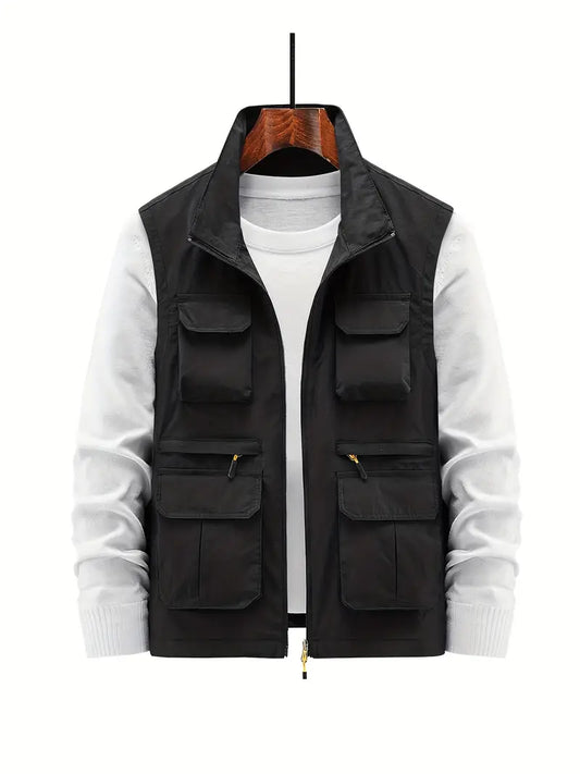 Stylish Outdoor Men's Vest - Thorne-Black-M-Nora Luxe