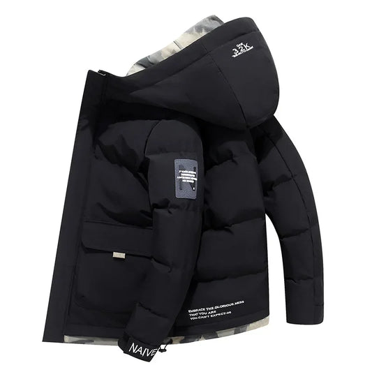 Stylish Padded Men's Winter Jacket - Milo-Black-XS-Nora Luxe