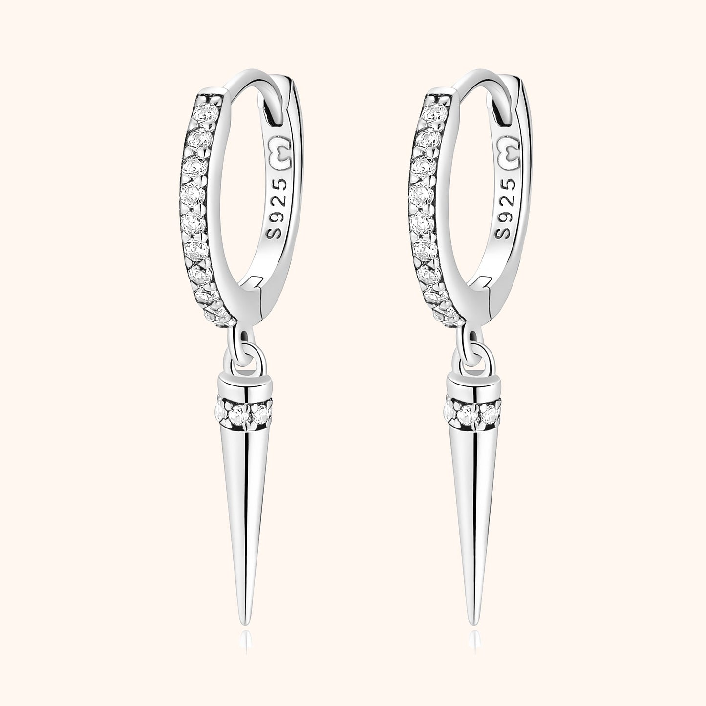 Stylish Pendant Earrings - Sophia-Silver-Nora Luxe