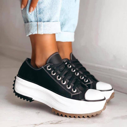 Stylish Platform Sneakers for Women - Arlette-Black-2.5-Nora Luxe