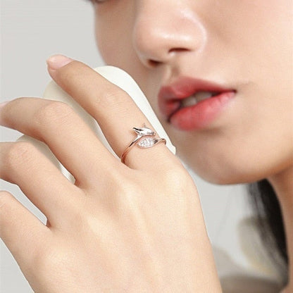 Stylish Silver Fox Ring - Renara-Rose gold-5-Nora Luxe
