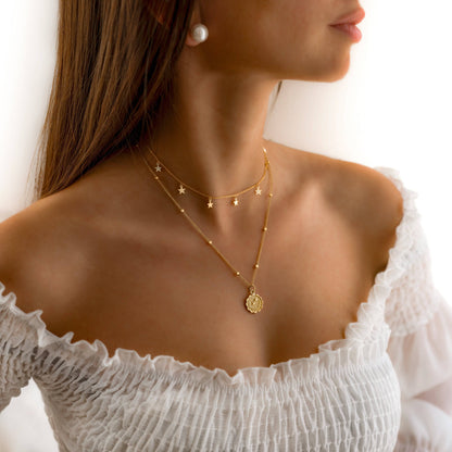 Stylish Star Necklace - Elara-Gold-Nora Luxe