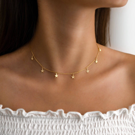 Stylish Star Necklace - Elara-Gold-Nora Luxe