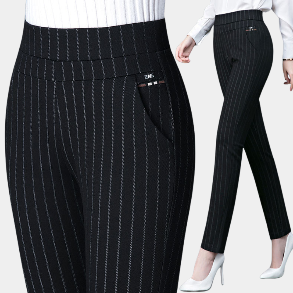 Stylish Stretch Ladies' Trousers - Elara-Black-M-Nora Luxe