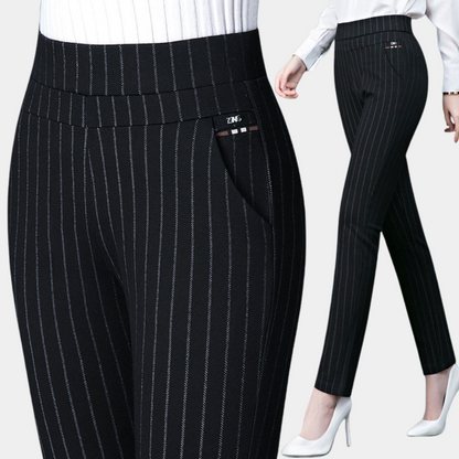 Stylish Stretch Ladies' Trousers - Elara-Black-M-Nora Luxe