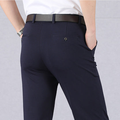 Stylish Stretch Men's Trousers - Alex-Blue-8-Nora Luxe