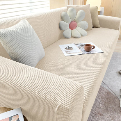 Stylish Stretchable Sofa Cover - StretchGuard-Beige Yellow-1-Seater (35.4 – 55.1 in)-Nora Luxe
