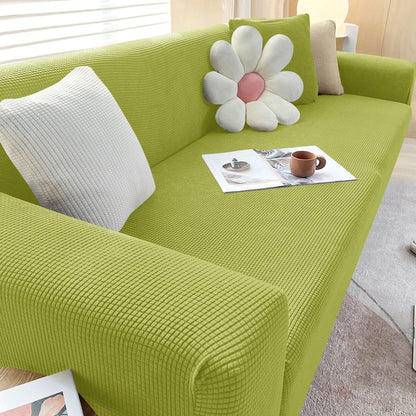 Stylish Stretchable Sofa Cover - StretchGuard-Grass Green-1-Seater (35.4 – 55.1 in)-Nora Luxe