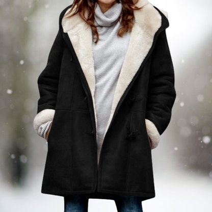 Stylish Suede Fleece Jacket for Women - Camilla-Black-S-Nora Luxe