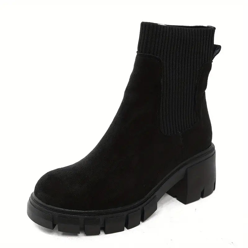 Stylish Suede Winter Shoes for Women - Eloise-Black-4.5-Nora Luxe