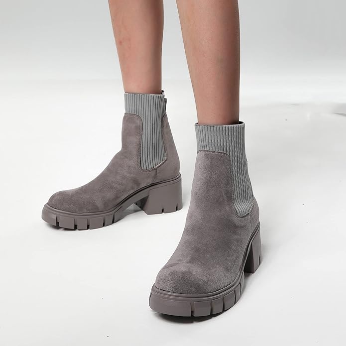 Stylish Suede Winter Shoes for Women - Eloise-Gray-4.5-Nora Luxe