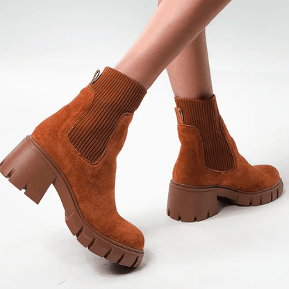 Stylish Suede Winter Shoes for Women - Eloise-Gray-4.5-Nora Luxe