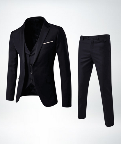 Stylish Three-Piece Men's Suit - Lucas-Black-S-Nora Luxe