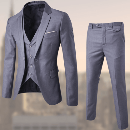 Stylish Three-Piece Men's Suit - Lucas-Gray-S-Nora Luxe