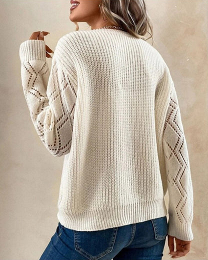 Stylish V-neck Sweater - Selena-Green-S-Nora Luxe