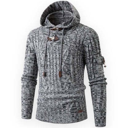 Stylish Warm Fleece Hoodie for Men - AlpineTrail-Light gray-S-Nora Luxe