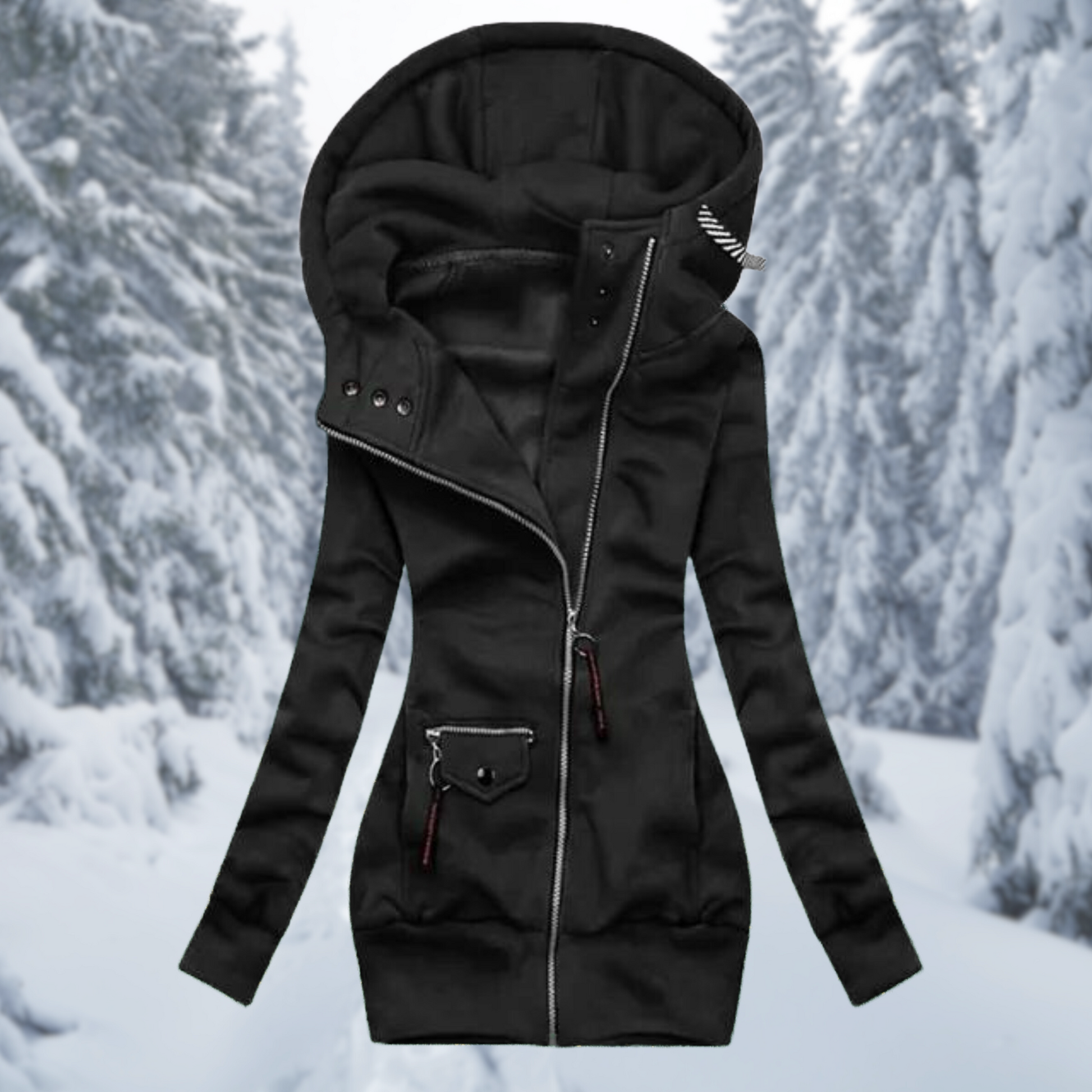 Stylish Waterproof Women's Mid Jacket - Aurora-Black-S-Nora Luxe