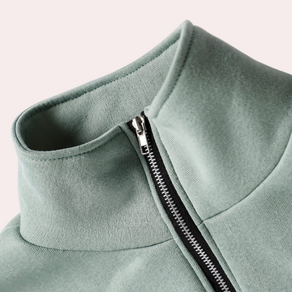 Stylish women's tracksuit with a pullover and zip - Rihanna-Pink-S-Nora Luxe
