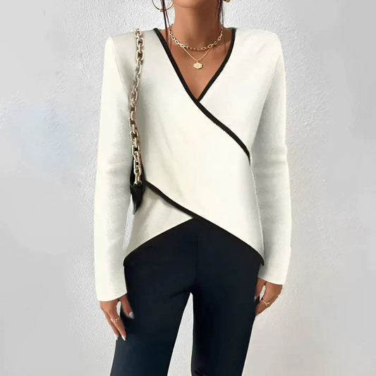 Stylish Women's V-Neck Shirt - Mara-S-Nora Luxe