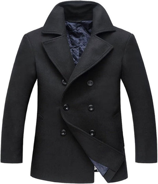 Stylish Wool Blend Jacket - Victor-Black-S-Nora Luxe