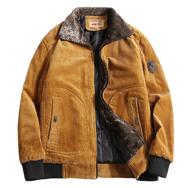 Stylish Wool Blend Winter Coat for Men - Liam-Yellow-M-Nora Luxe
